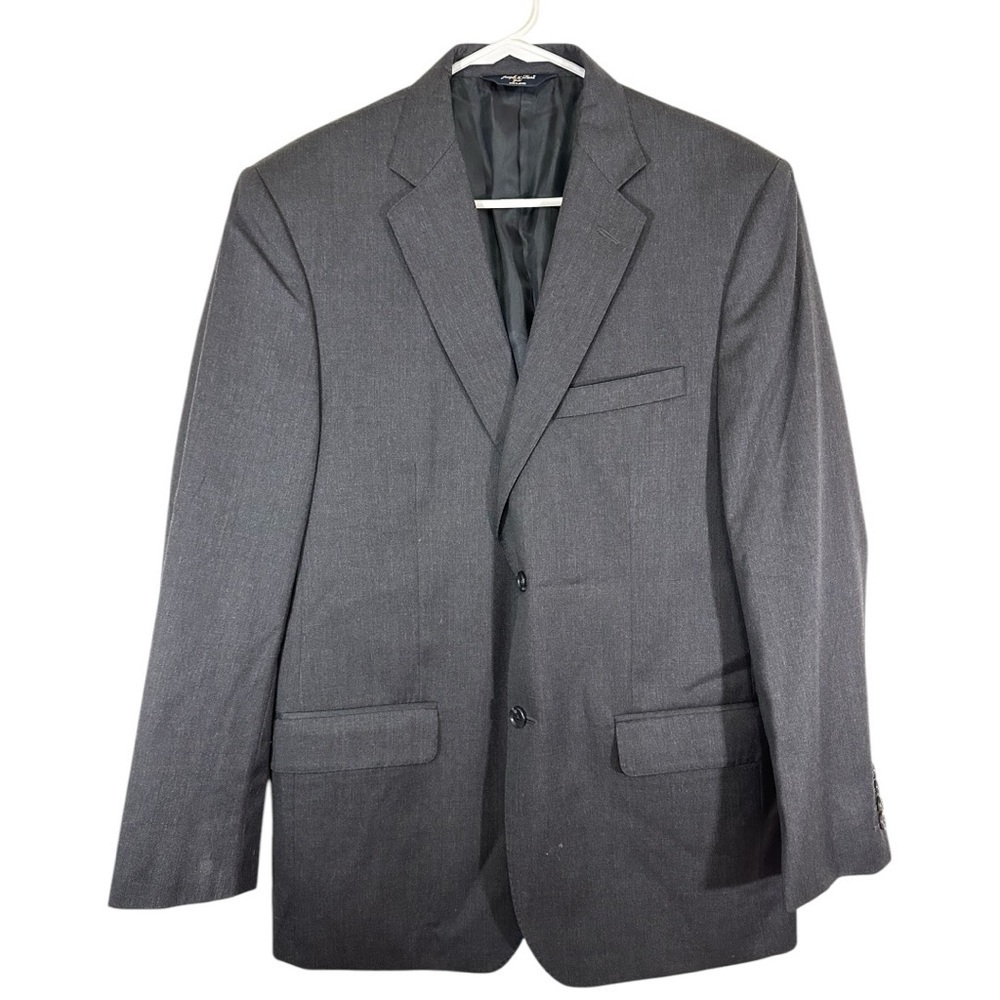 Joseph & Feiss Gold- Charcoal  100% Wool Single Breast Suit Coat- Size 40 R